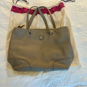 Tory Burch Tan Pebbled Leather Tote